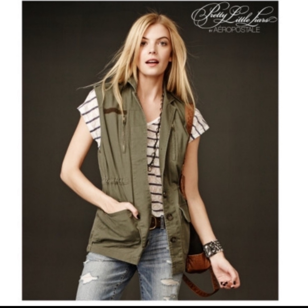 Aeropostale Army Green Vest - Pretty Little Liars